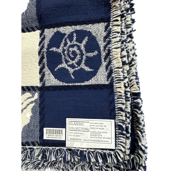 Classic Collection Blue and White Nautical Placemats Set of 6 Fabric Place Mats - Picture 6 of 10